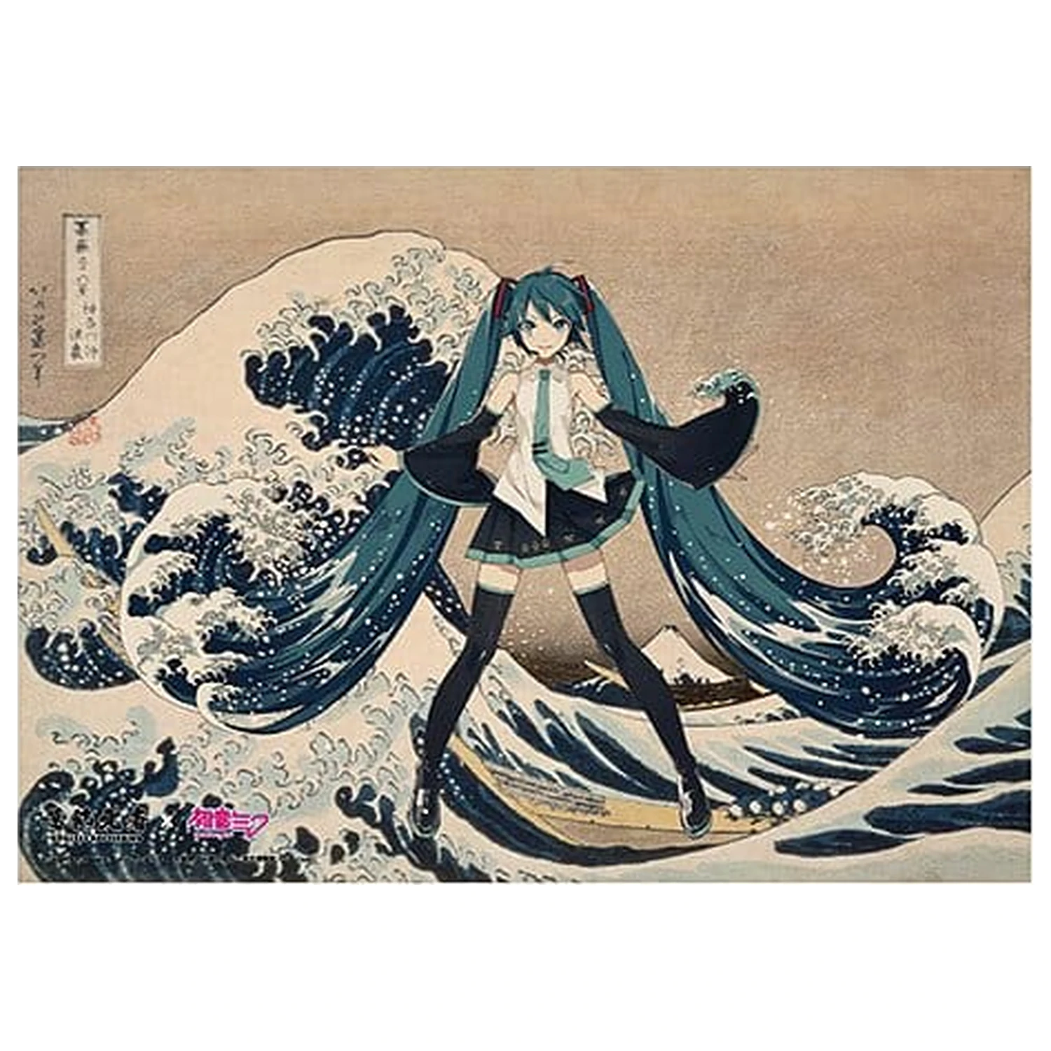 Katsushika Hokusai x Hatsune Miku Acryl Paneel Thirty-six Views of Mount Fuji The Great Wave off Kanagawa 30 cm Produktfoto