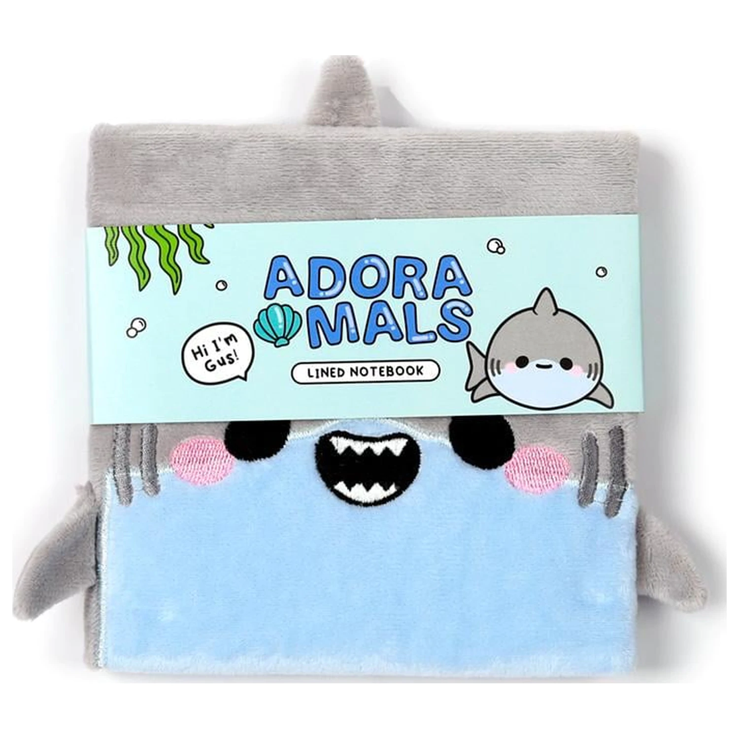 Kawaii Adoramals Hai Premium flauschiges Notizbuch Produktfoto