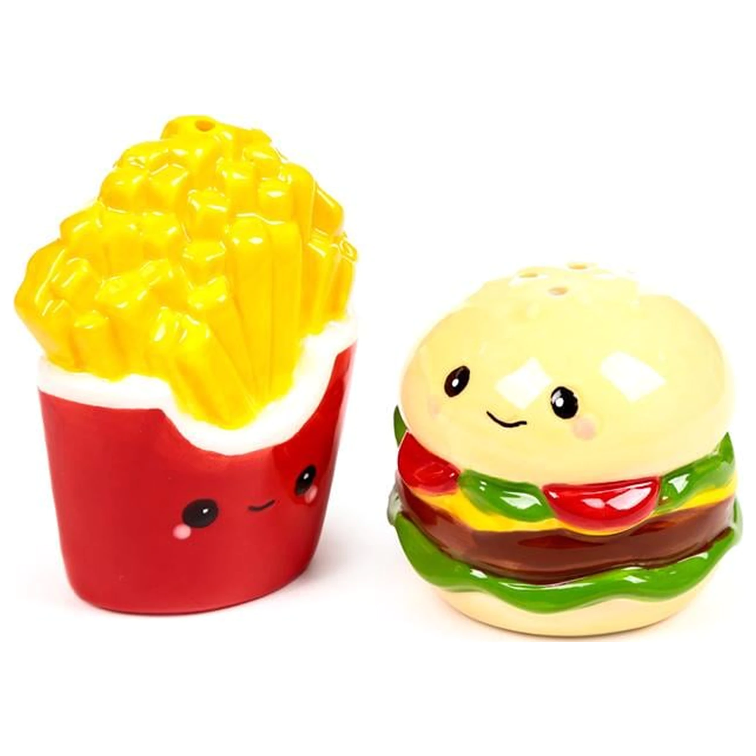 Kawaii Burger & Fries Salz- und Pfefferstreuer Set Produktfoto