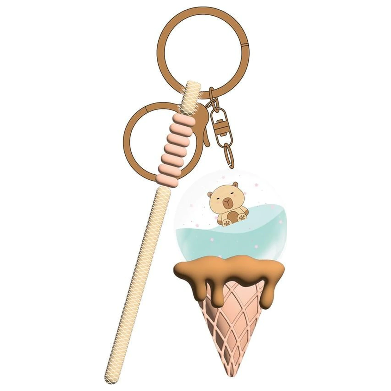 KAWAII Ice Cream Capybara Schlüsselanhänger Produktfoto