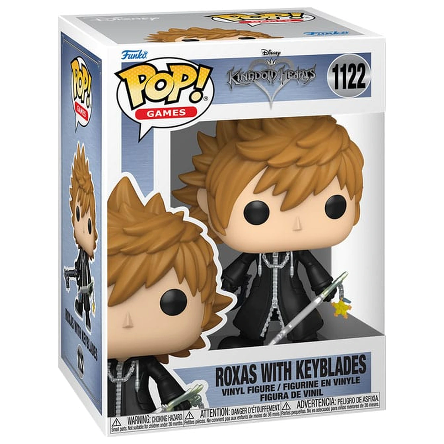 Kingdom Hearts Funko POP! Games Vinyl Figur Roxas w/Keyblades 9 cm Produktfoto