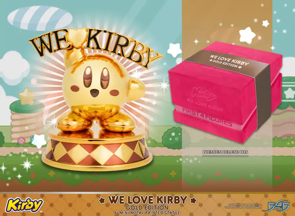 Kirby DieCast Statue We Love Kirby Gold Edition 10 cm Produktfoto