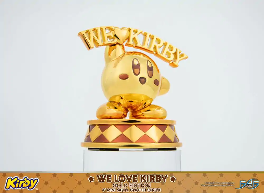 Kirby DieCast Statue We Love Kirby Gold Edition 10 cm Produktfoto