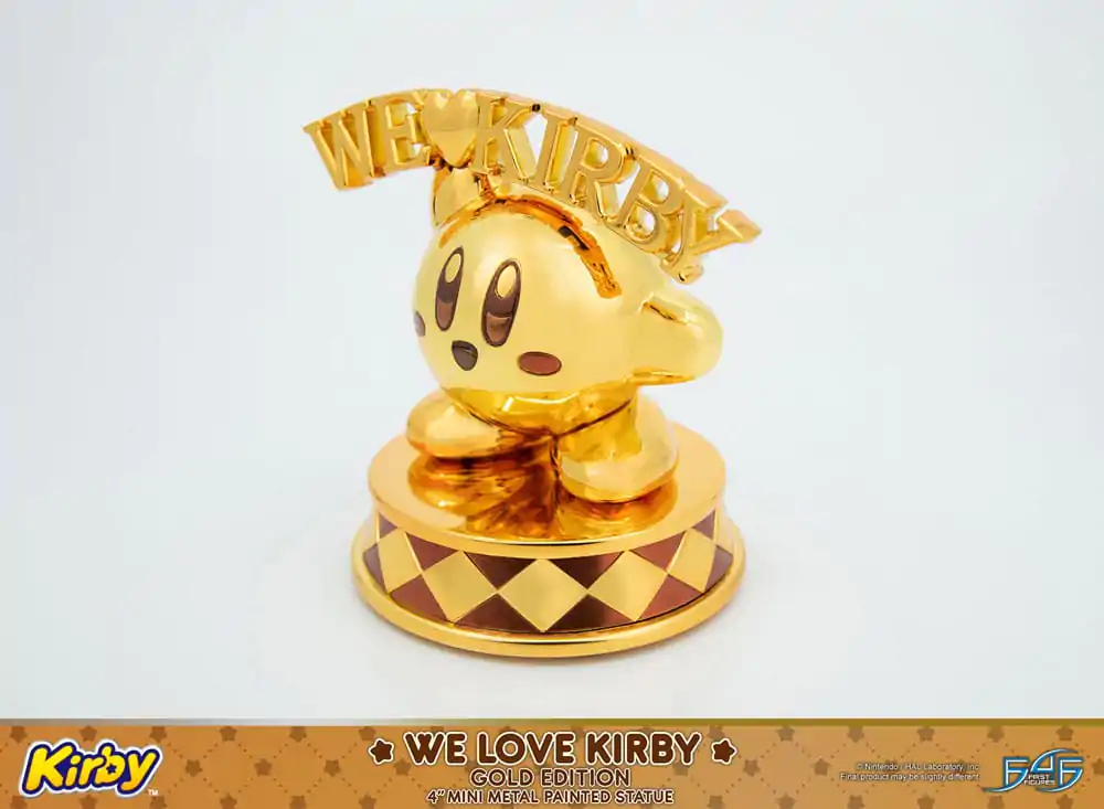 Kirby DieCast Statue We Love Kirby Gold Edition 10 cm Produktfoto