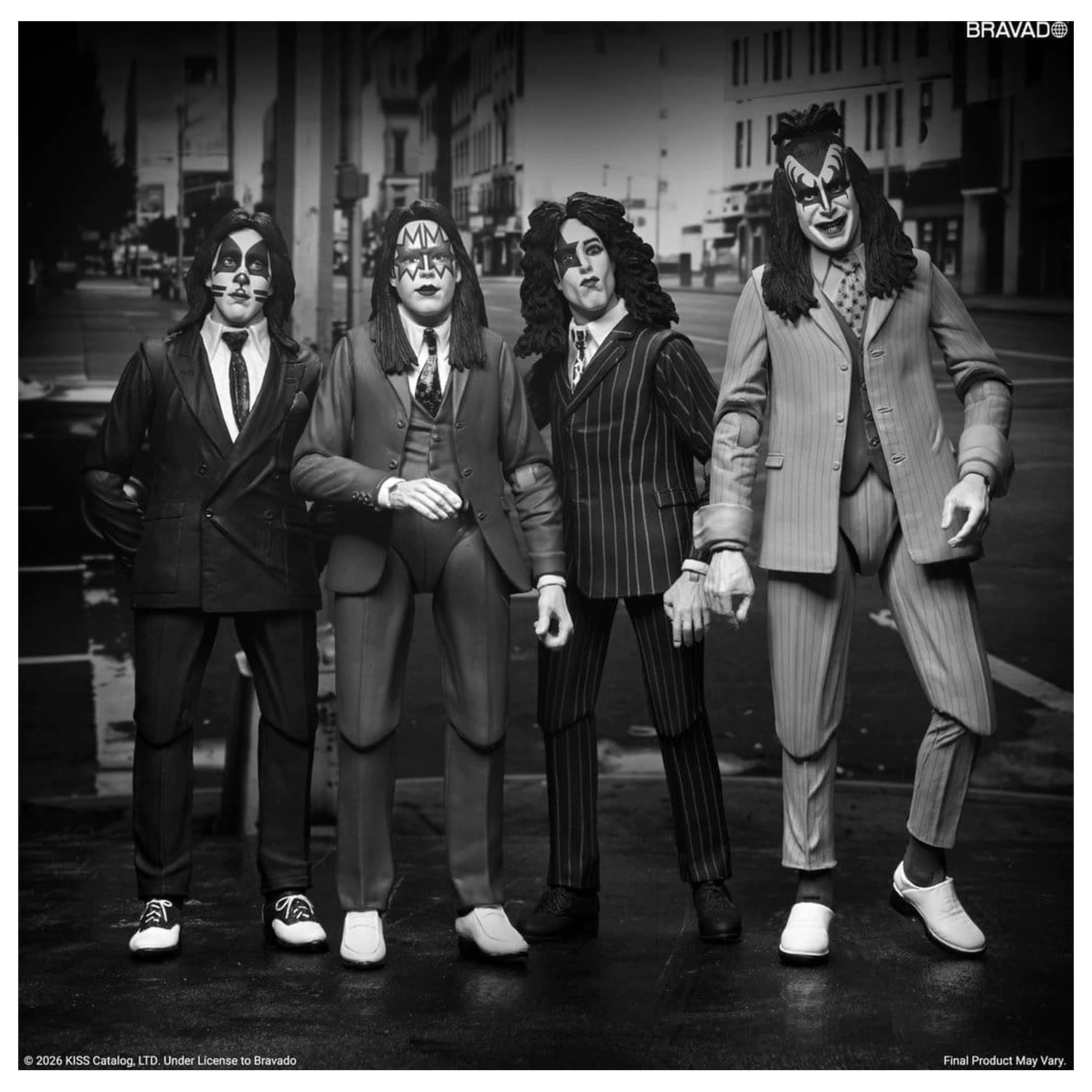 KISS Actionfiguren 4er-Pack Dressed to Kill Album Cover 18 cm Produktfoto