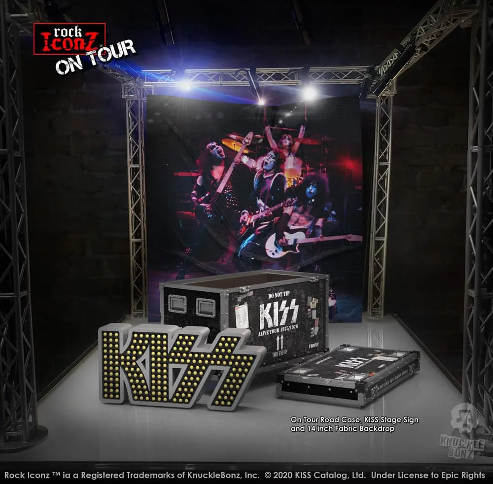 Kiss Rock Ikonz On Tour Road Case Statue & Bühnenhintergrund Set Alive! Tour termékfotó