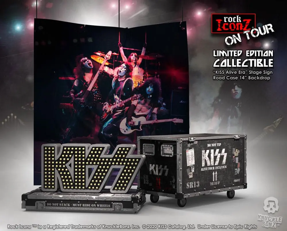 Kiss Rock Ikonz On Tour Road Case Statue & Bühnenhintergrund Set Alive! Tour termékfotó