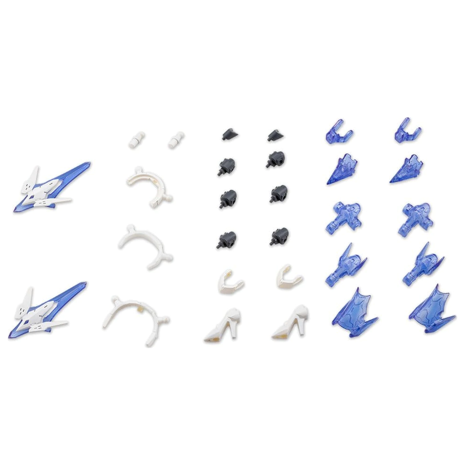 Kotobukiya M.S.G. Modell Bausatz Zubehör Set Mecha Supply 34 Holonic Headdress & Holonic High Heels White Ver. Produktfoto