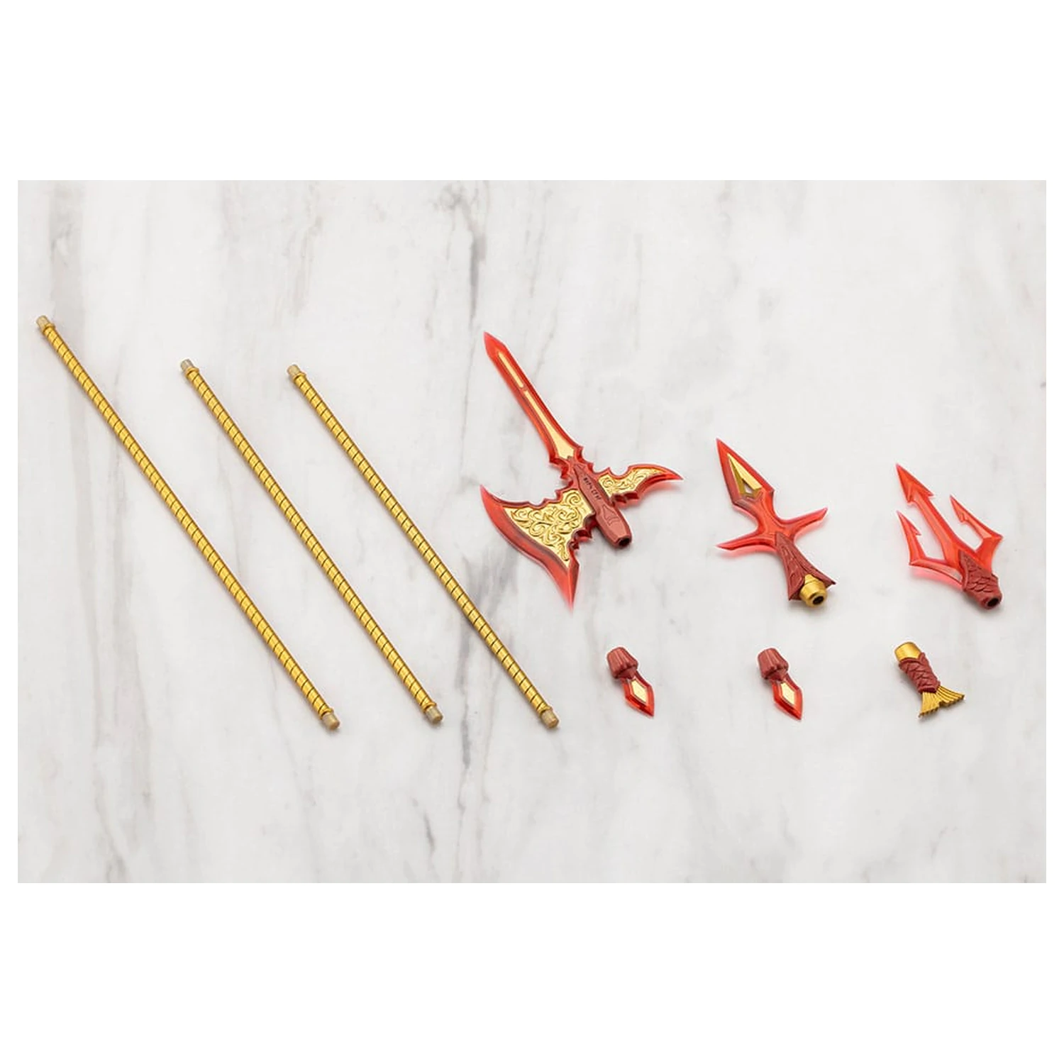 Kotobukiya M.S.G. Modellbausatz Zubehör Set Virtuous Style 11 Stangenwaffen Set Flamerite Ver. Produktfoto