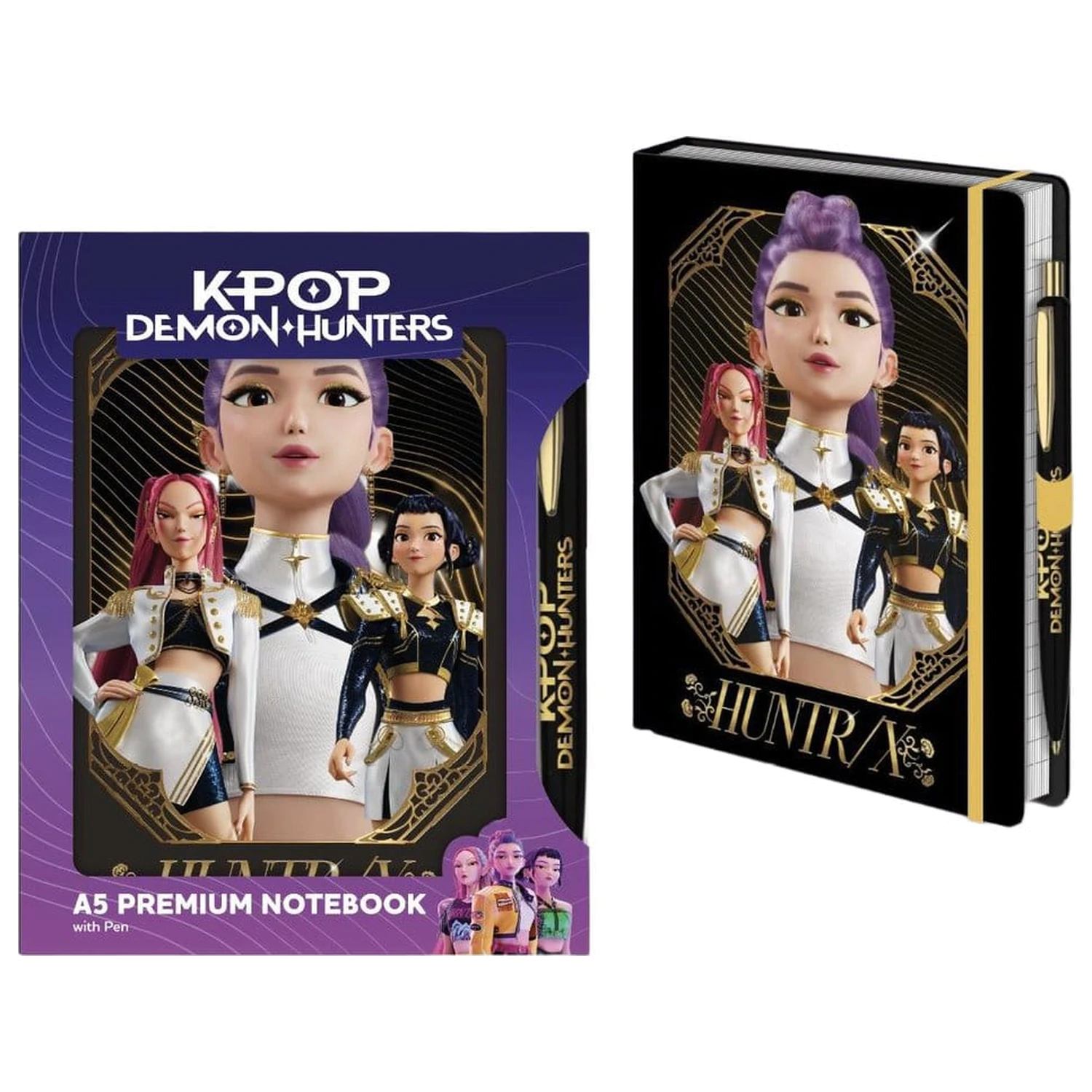KPop Demon Hunters Notizbuch mit Kugelschreiber A5 Premium Golden Produktfoto