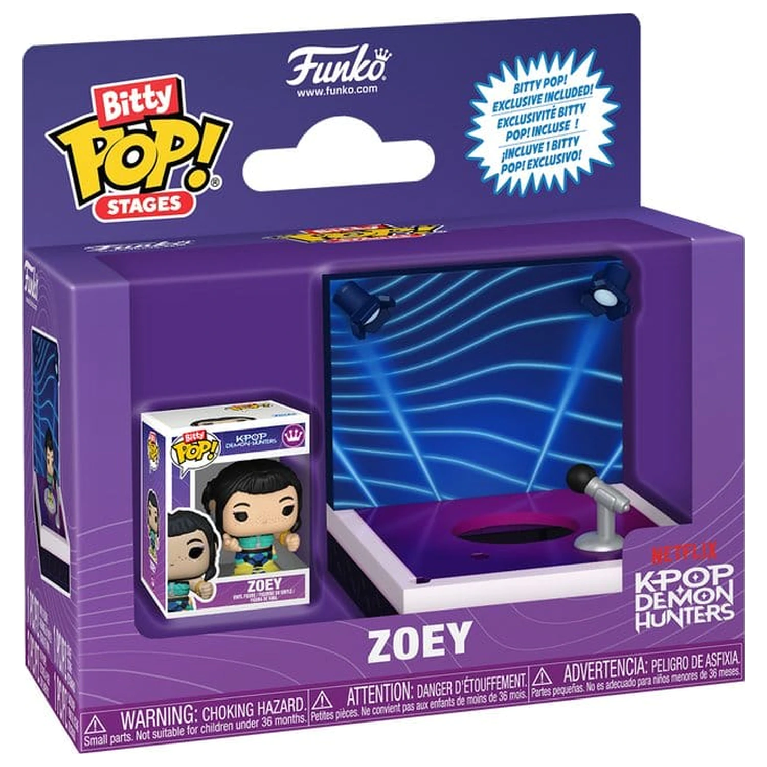 KPop Demon Hunters Bitty Funko POP! Stages Vinyl Figur Zoey 2,5 cm Produktfoto