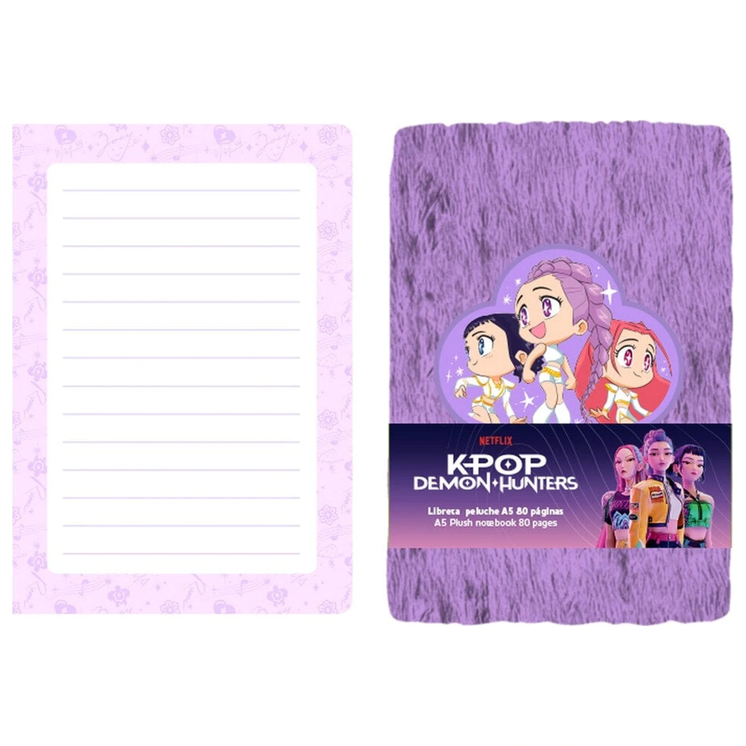 Kpop Demon Hunters Chibi A5 Plüsch-Notizbuch Produktfoto