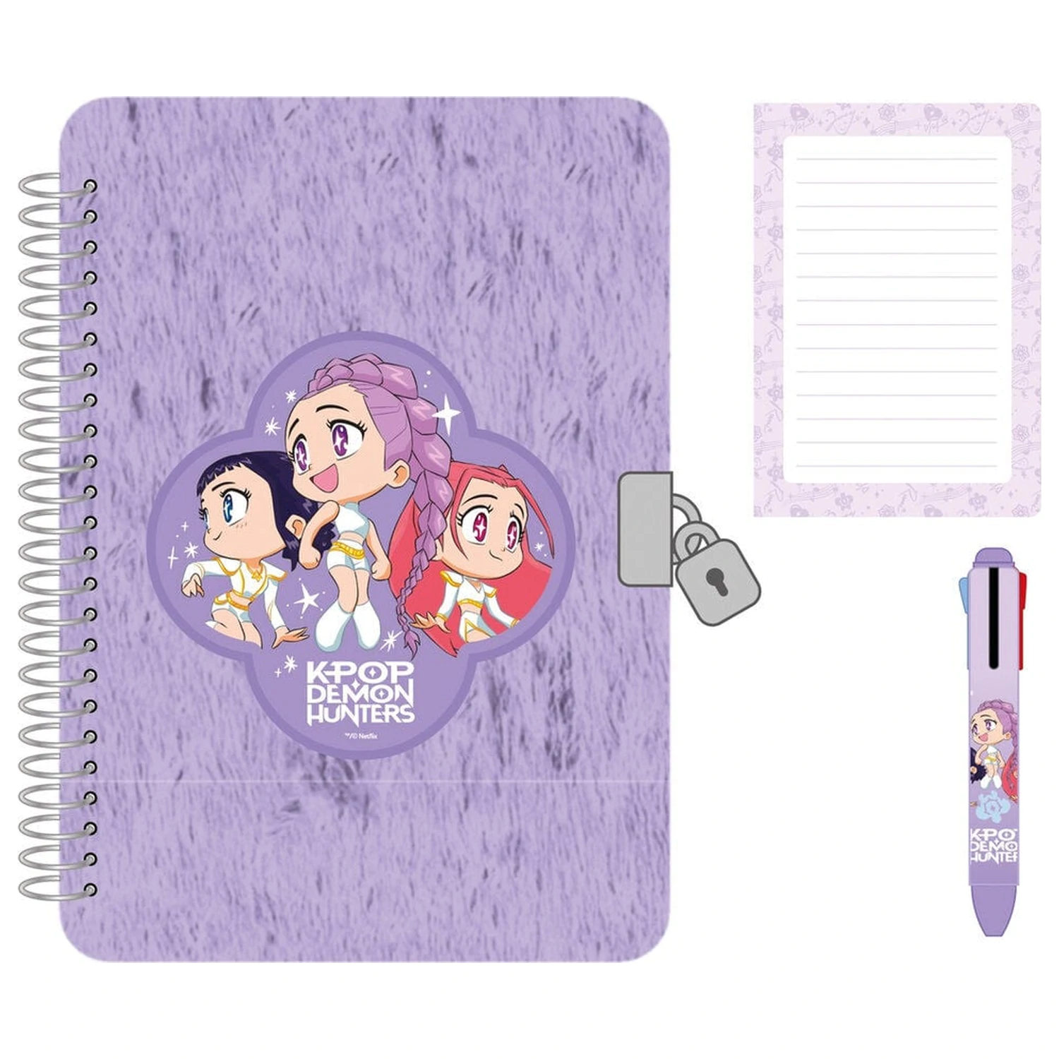 Kpop Demon Hunters Chibi Tagebuch-Set + 4-Farben-Stift Produktfoto