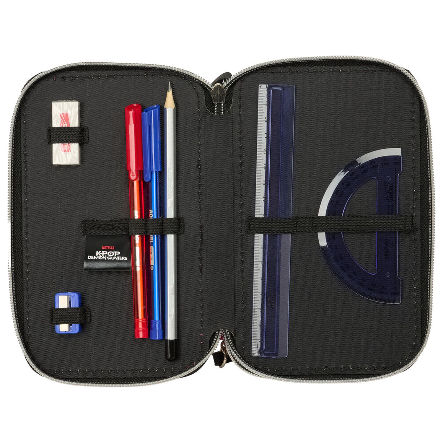 Demon Hunters Kpop Energy dreifaches Federmäppchen 37-teilig Produktfoto