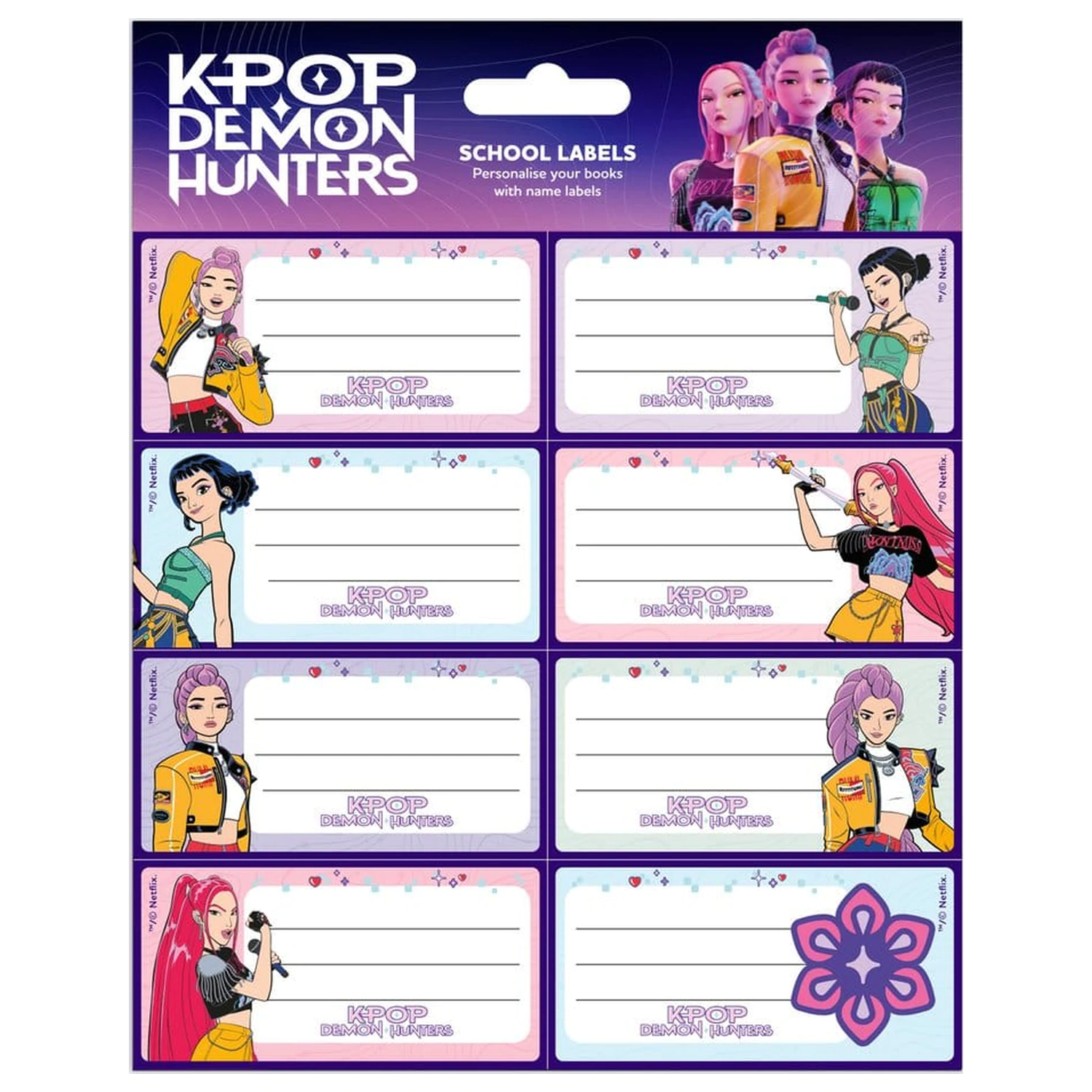 KPop Demon Hunters School Etiketten Hunter/X Produktfoto
