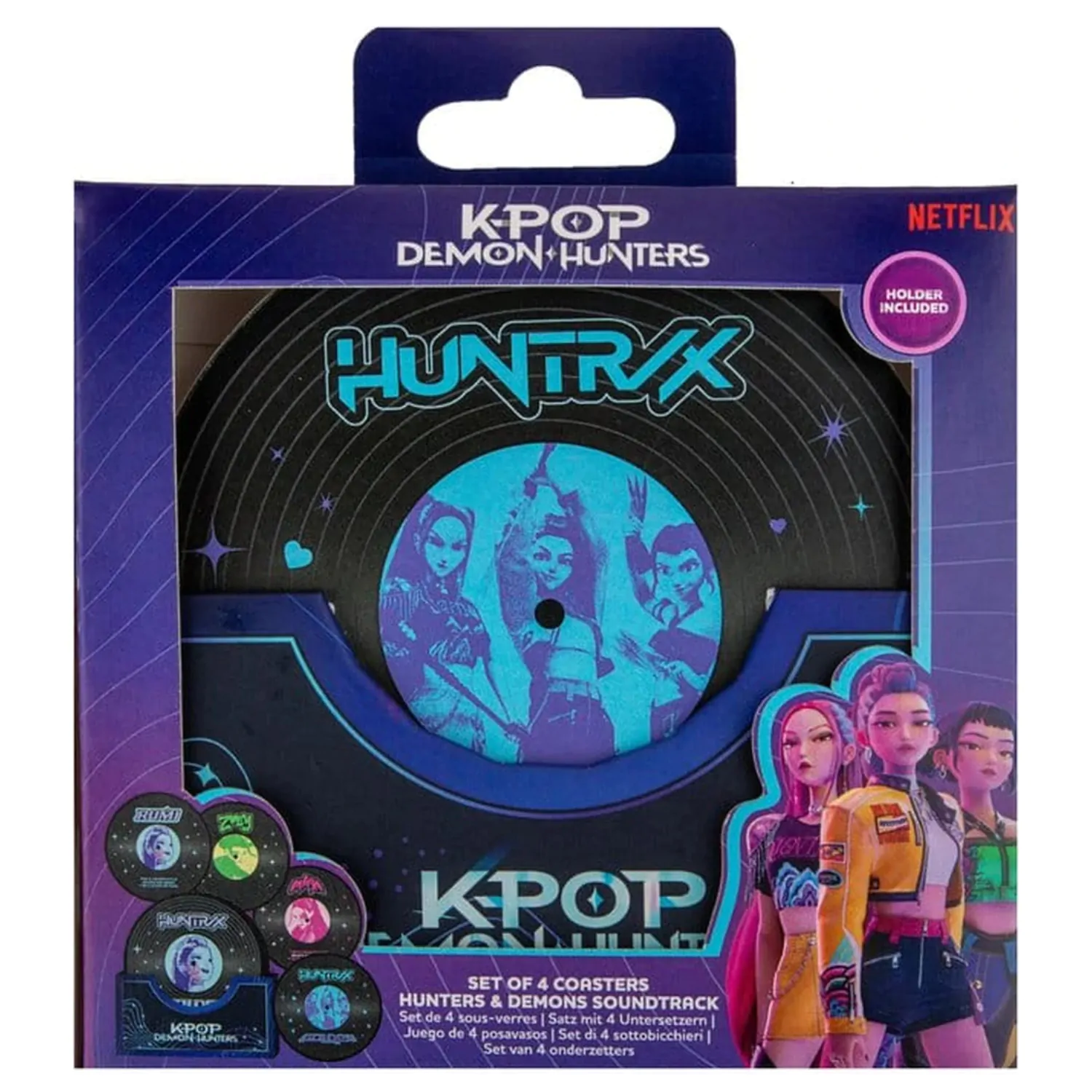 KPop Demon Hunters Set aus 4 Untersetzer Hunters & Demons Soundtrack Produktfoto