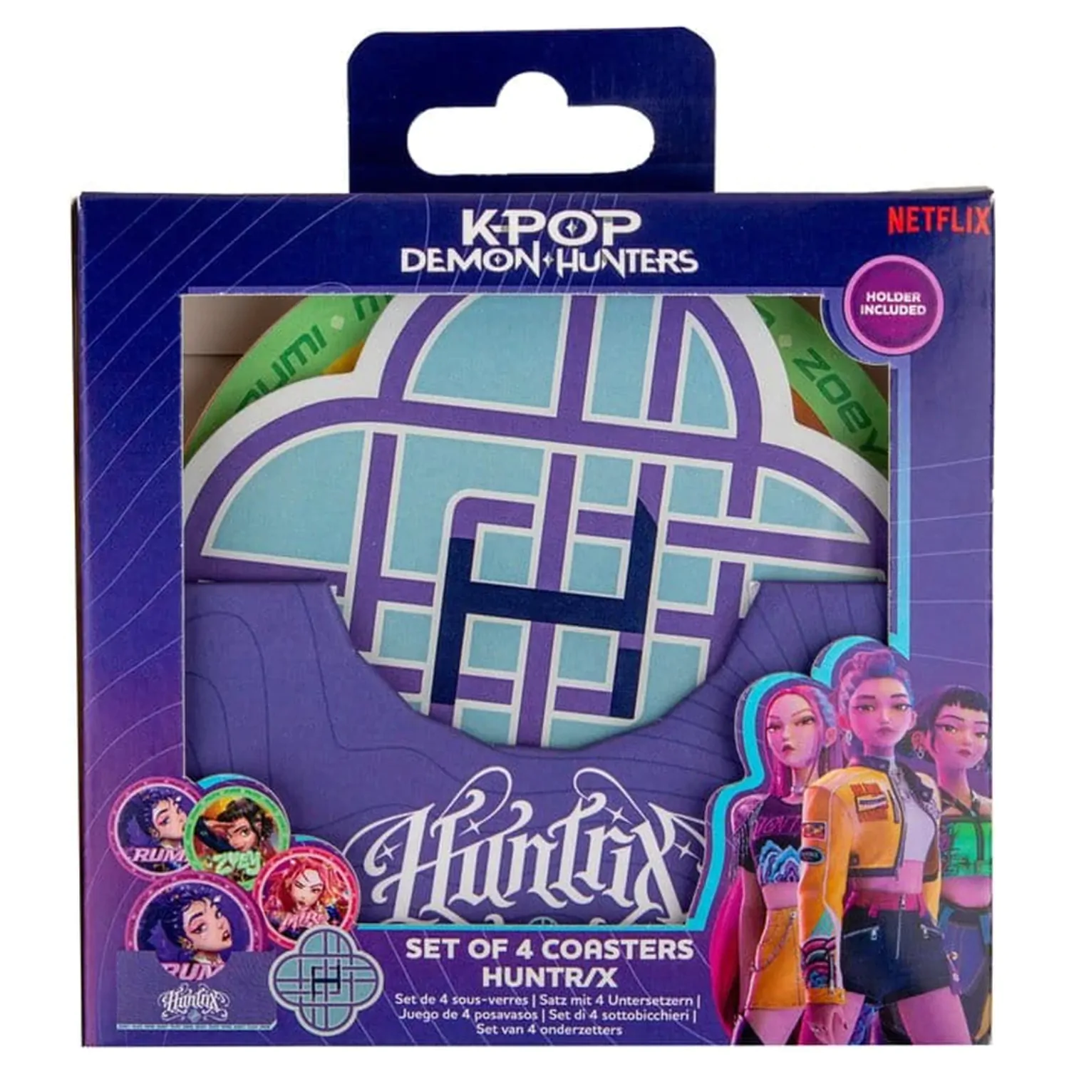 KPop Demon Hunters Set von 4 Untersetzern HUNTR/X Produktfoto