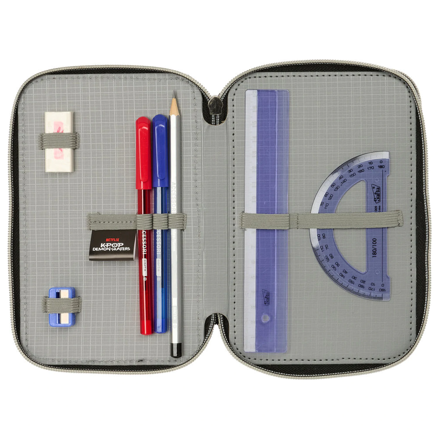 Kpop Demon Hunters Huntrix dreifaches Federpennal 37-teilig Produktfoto