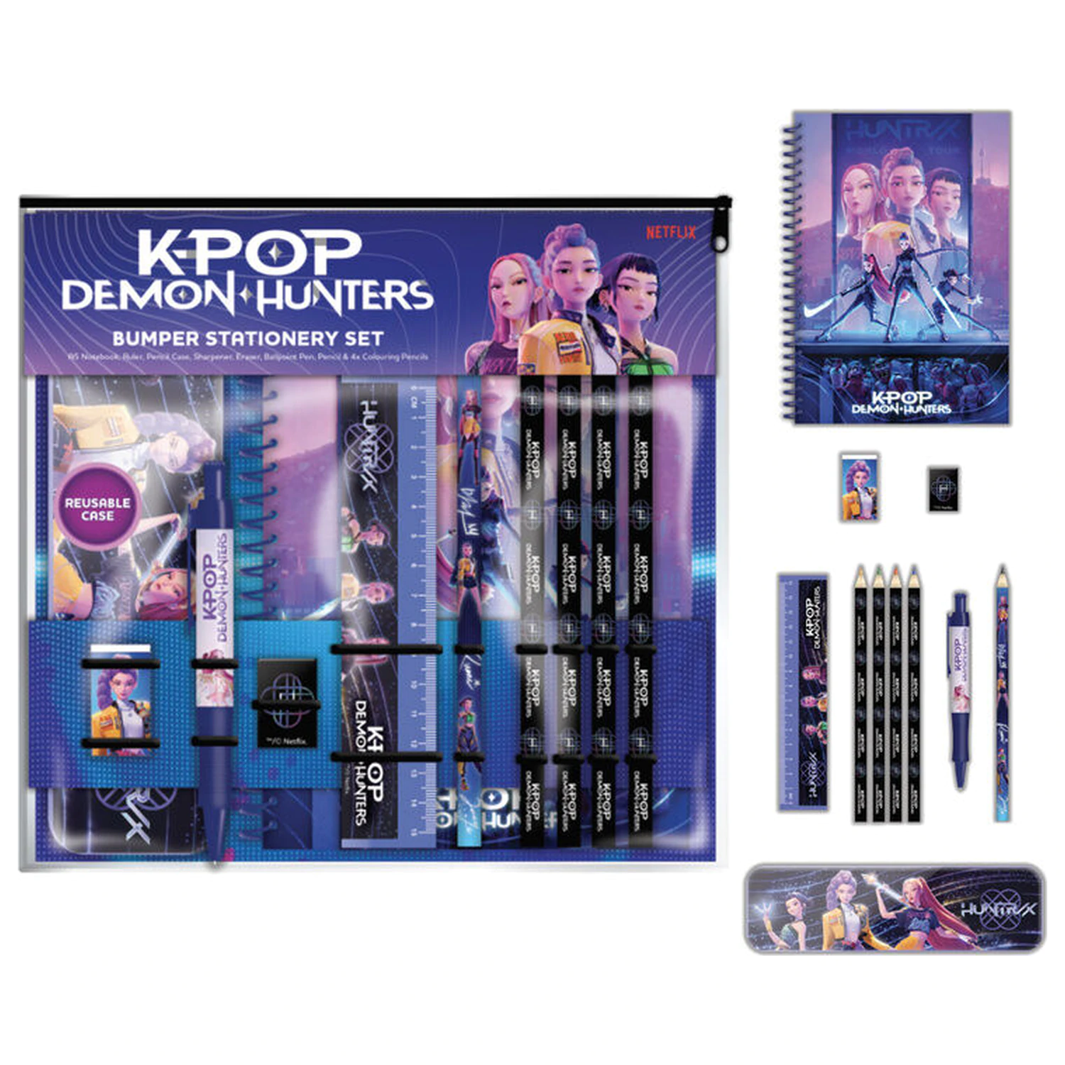 KPop Demon Hunters Schreibwaren-Set + A5 Notizbuch Produktfoto