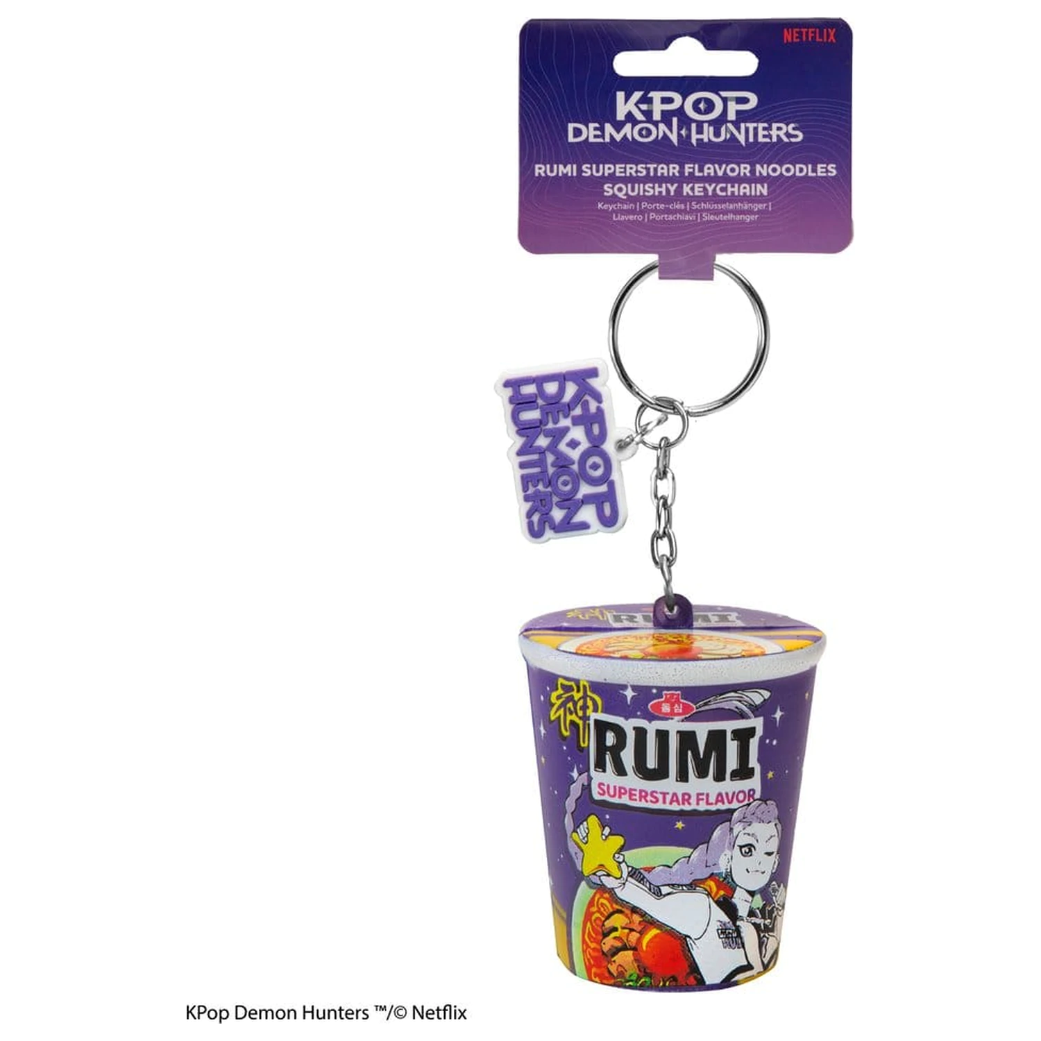 KPop Demon Hunters Squishy Schlüsselanhänger Rumi Superstar Flavor Noodles Produktfoto