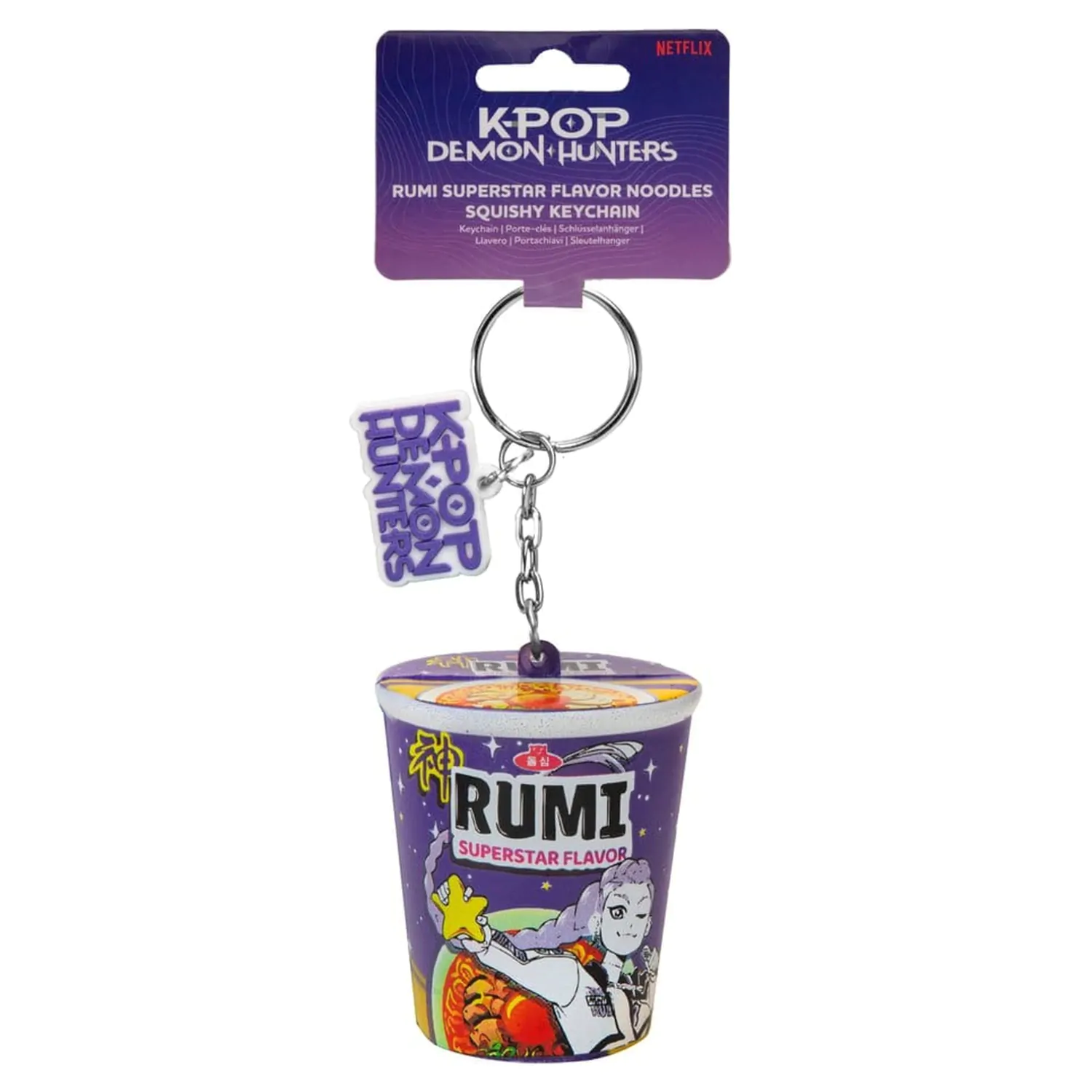 KPop Demon Hunters Squishy Schlüsselanhänger Rumi Superstar Flavor Noodles Produktfoto