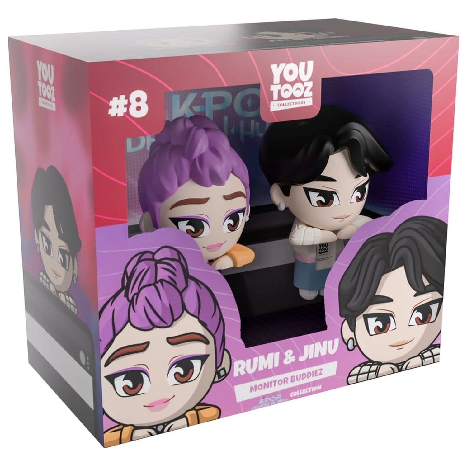 KPop Demon Hunters Vinyl Figuren Jinu & Rumi Monitor Buddiez 6 cm Produktfoto