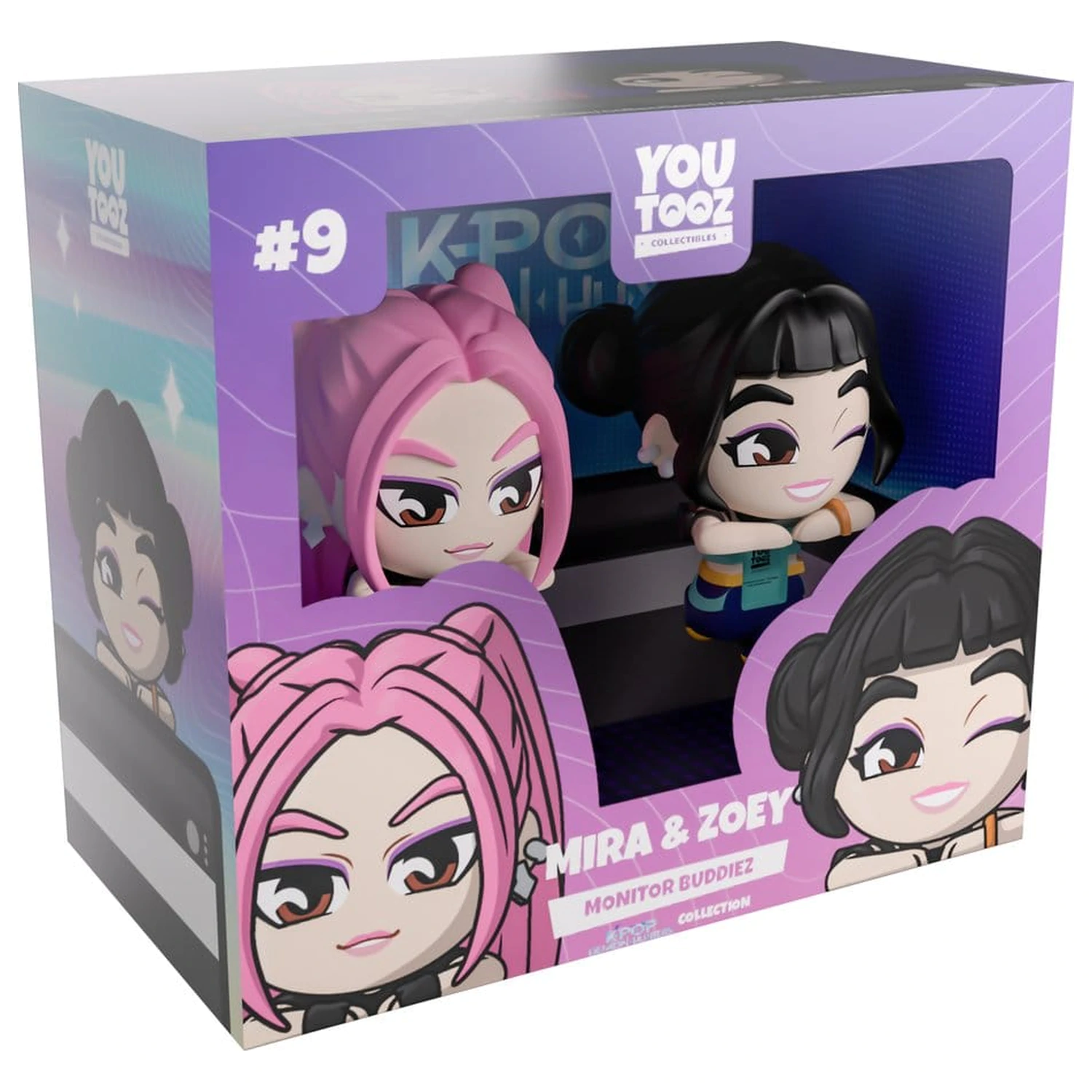 KPop Demon Hunters Vinyl Figuren Mira & Zoey Monitor Buddiez 6 cm Produktfoto