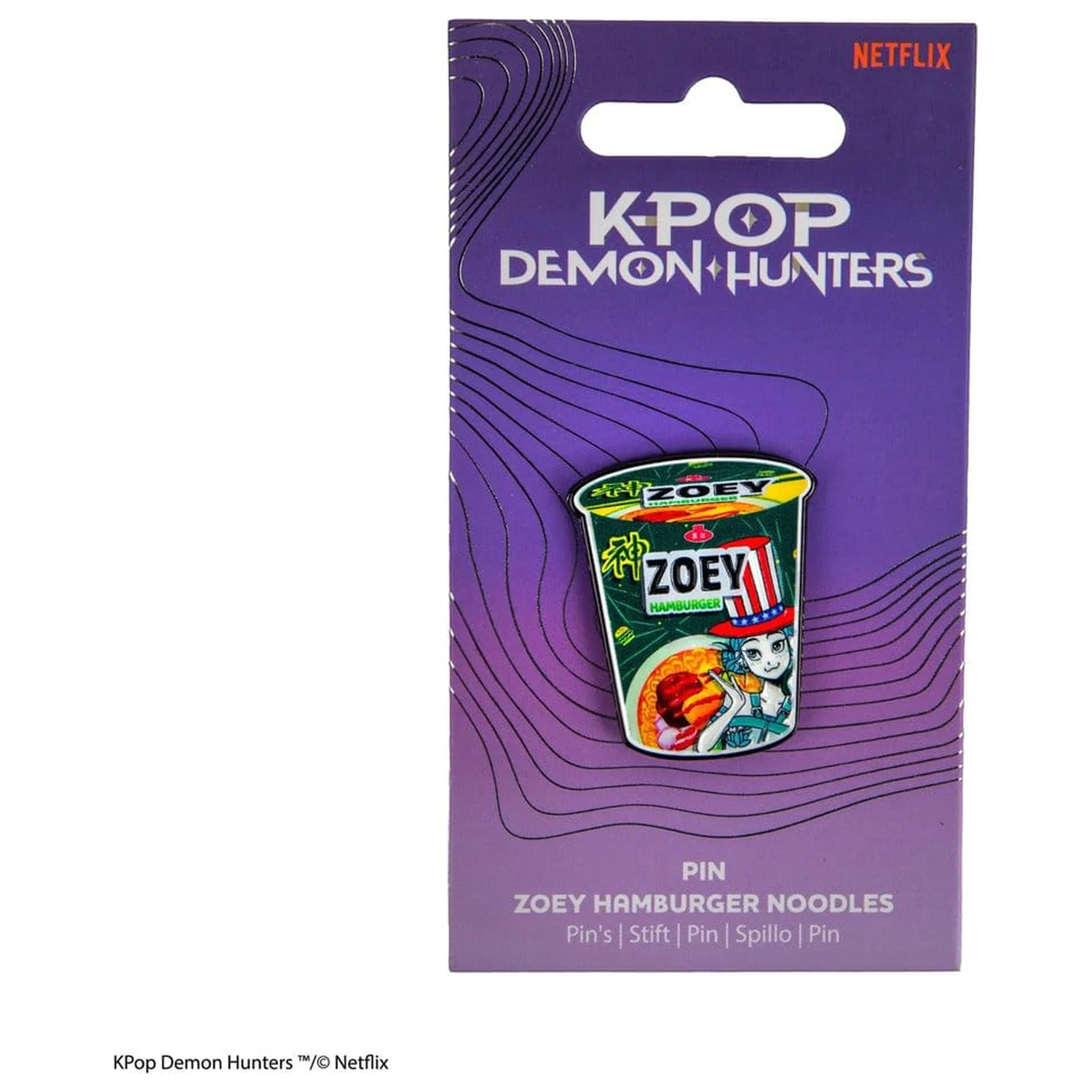 KPop Demon Hunters Pin Zoey Hamburger Nudeln Produktfoto