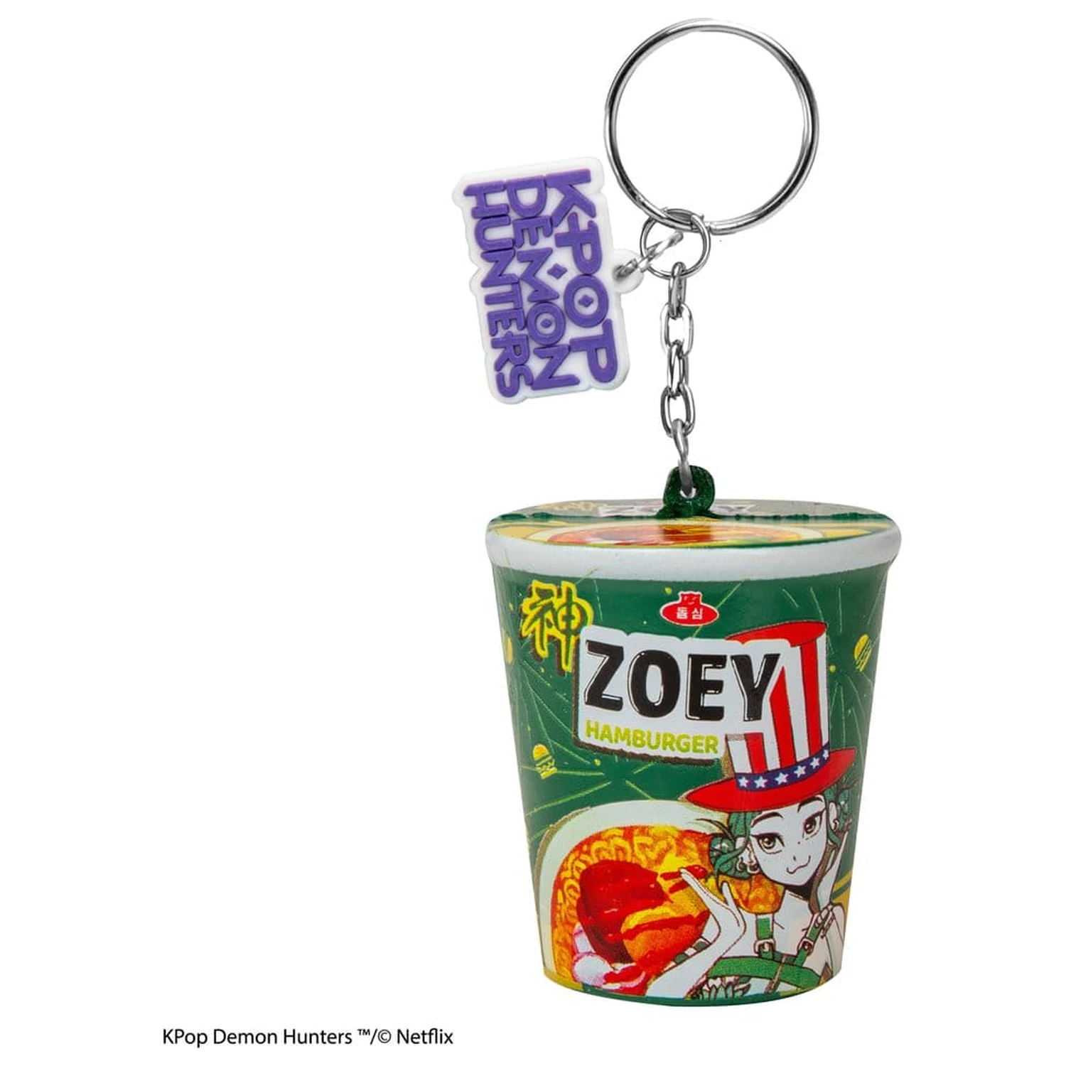 KPop Demon Hunters Squishy Schlüsselanhänger Zoey Hamburger Noodles Produktfoto