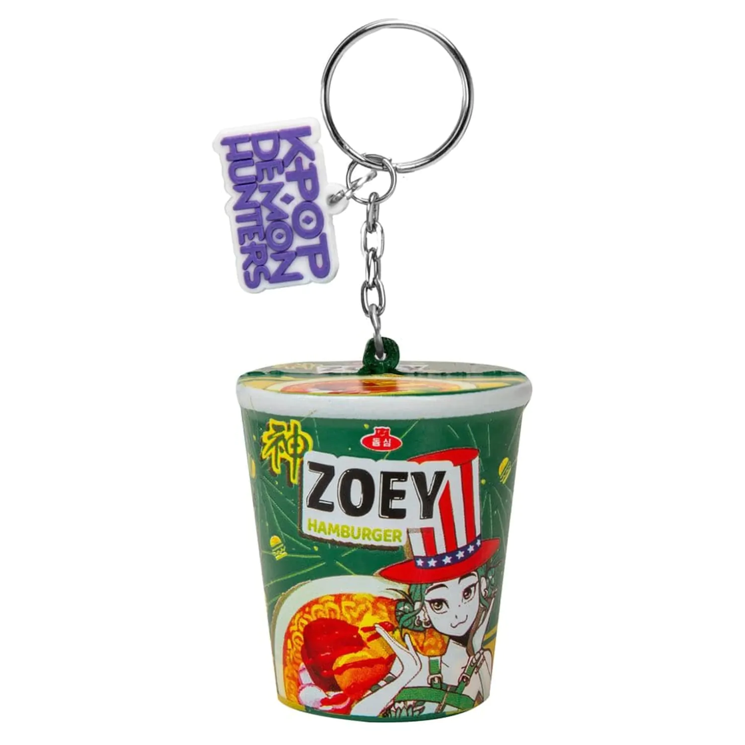 KPop Demon Hunters Squishy Schlüsselanhänger Zoey Hamburger Noodles Produktfoto