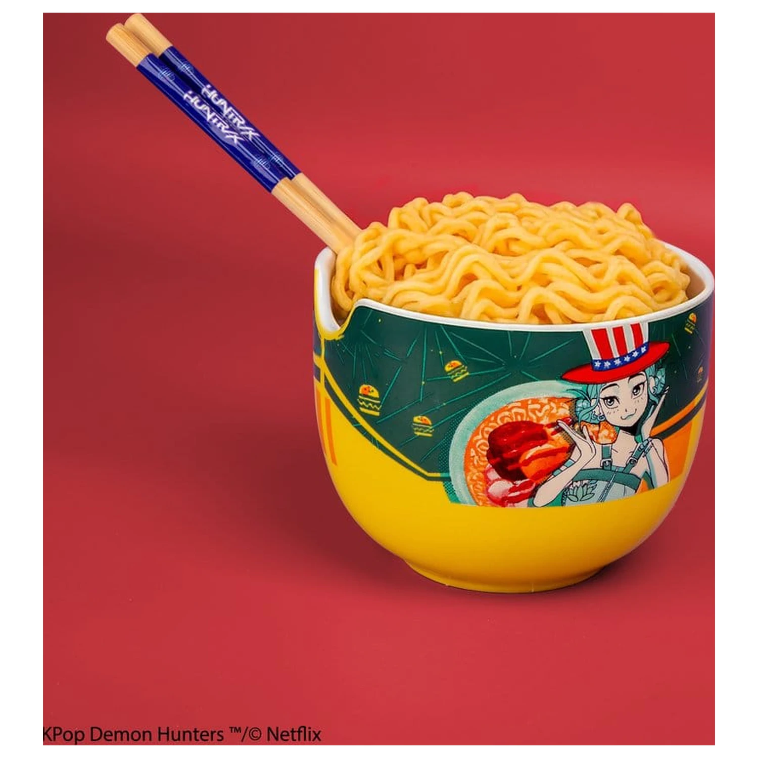 KPop Demon Hunters Ramen Schale mit Essstäbchen Zoey Hamburger Produktfoto