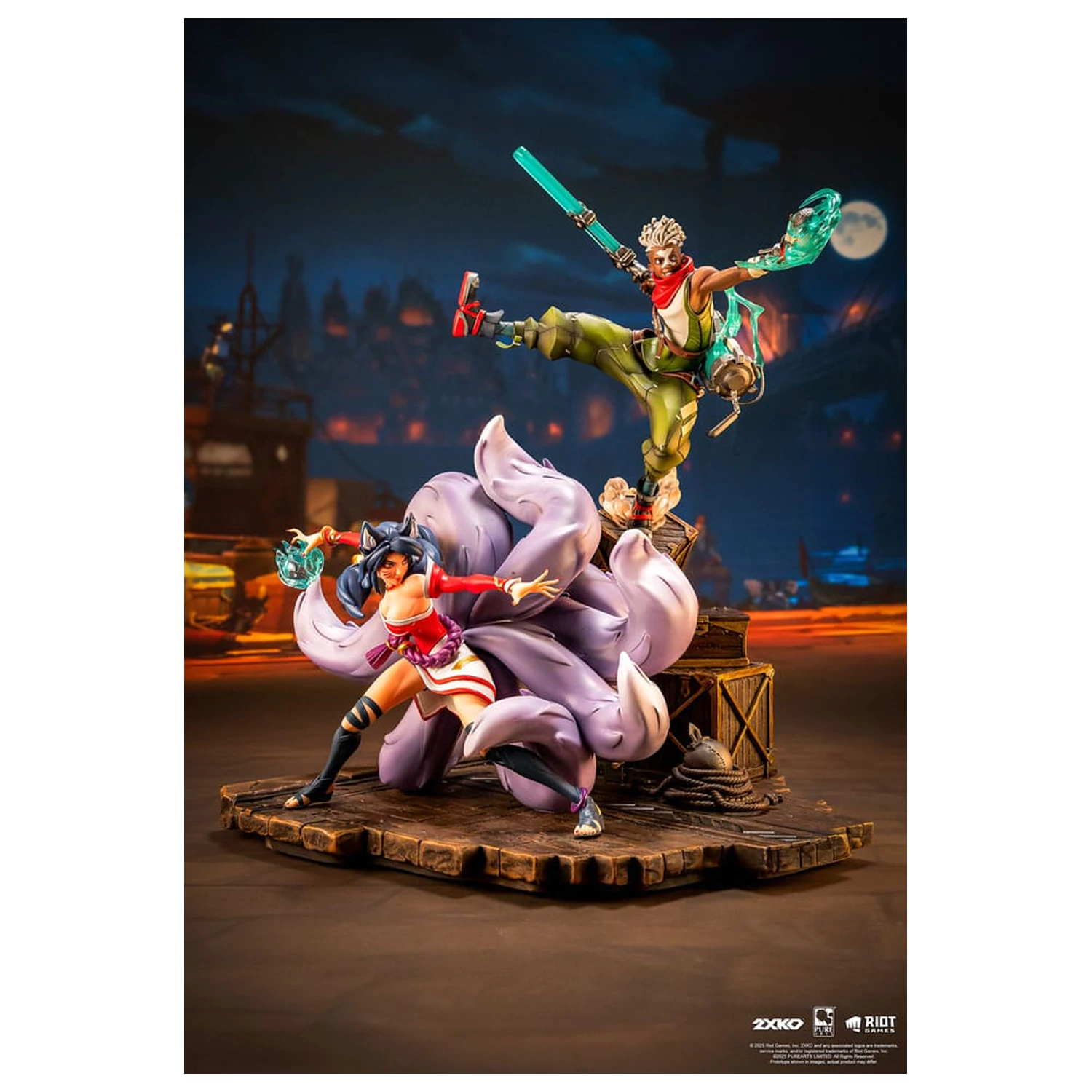 League of Legends Statue im Maßstab 1/10 2XKO Ekko & Ahri Diorama 30 cm Produktfoto