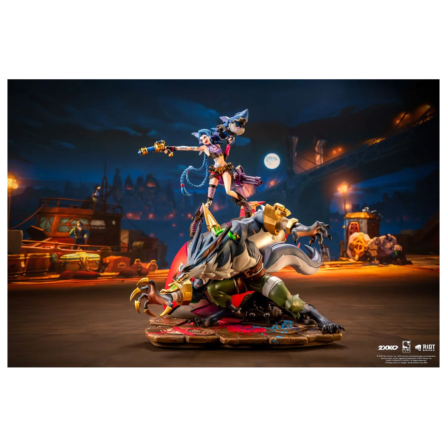 League of Legends Statue 1/10 2XKO Jinx & Warwick Diorama 37 Zentimeter Produktfoto