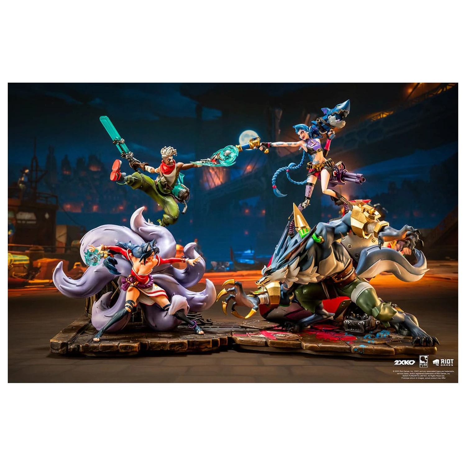 League of Legends Statue 1/10 2XKO Jinx & Warwick Diorama 37 Zentimeter Produktfoto