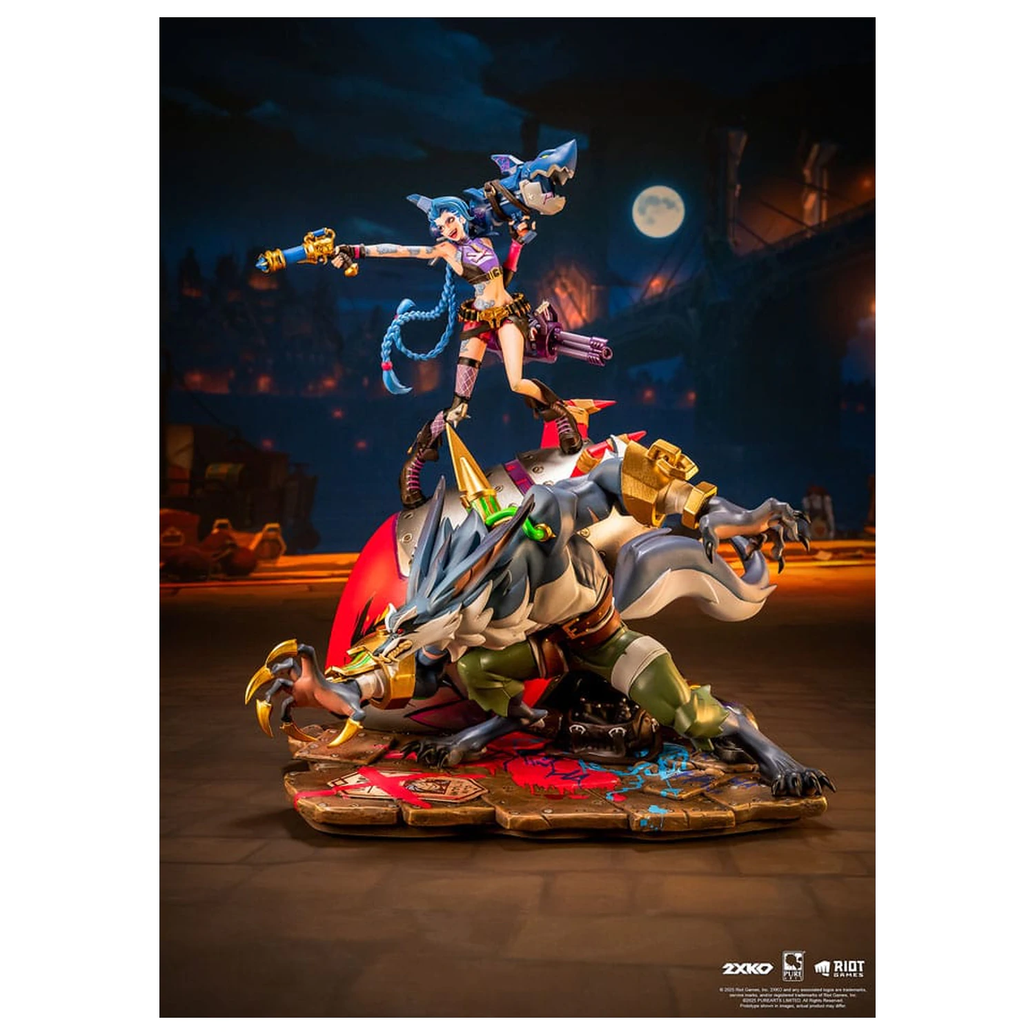 League of Legends Statue 1/10 2XKO Jinx & Warwick Diorama 37 Zentimeter Produktfoto