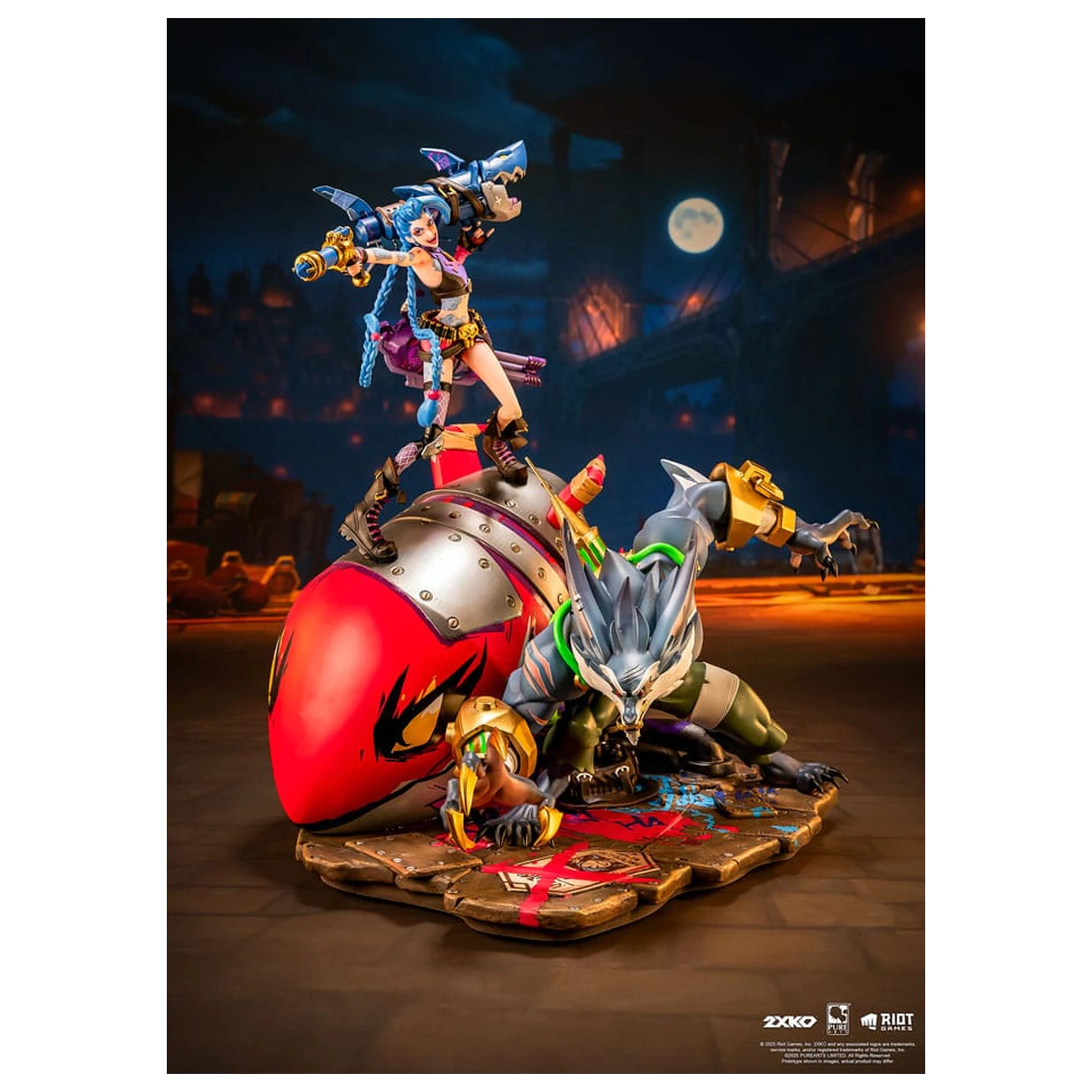 League of Legends Statue 1/10 2XKO Jinx & Warwick Diorama 37 Zentimeter Produktfoto