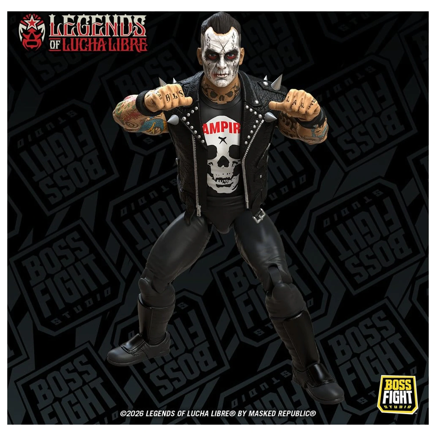 Legends of Lucha Libre Fanaticos Actionfigur Vampiro Coffin Box Resurrected 15 Zentimeter Produktfoto