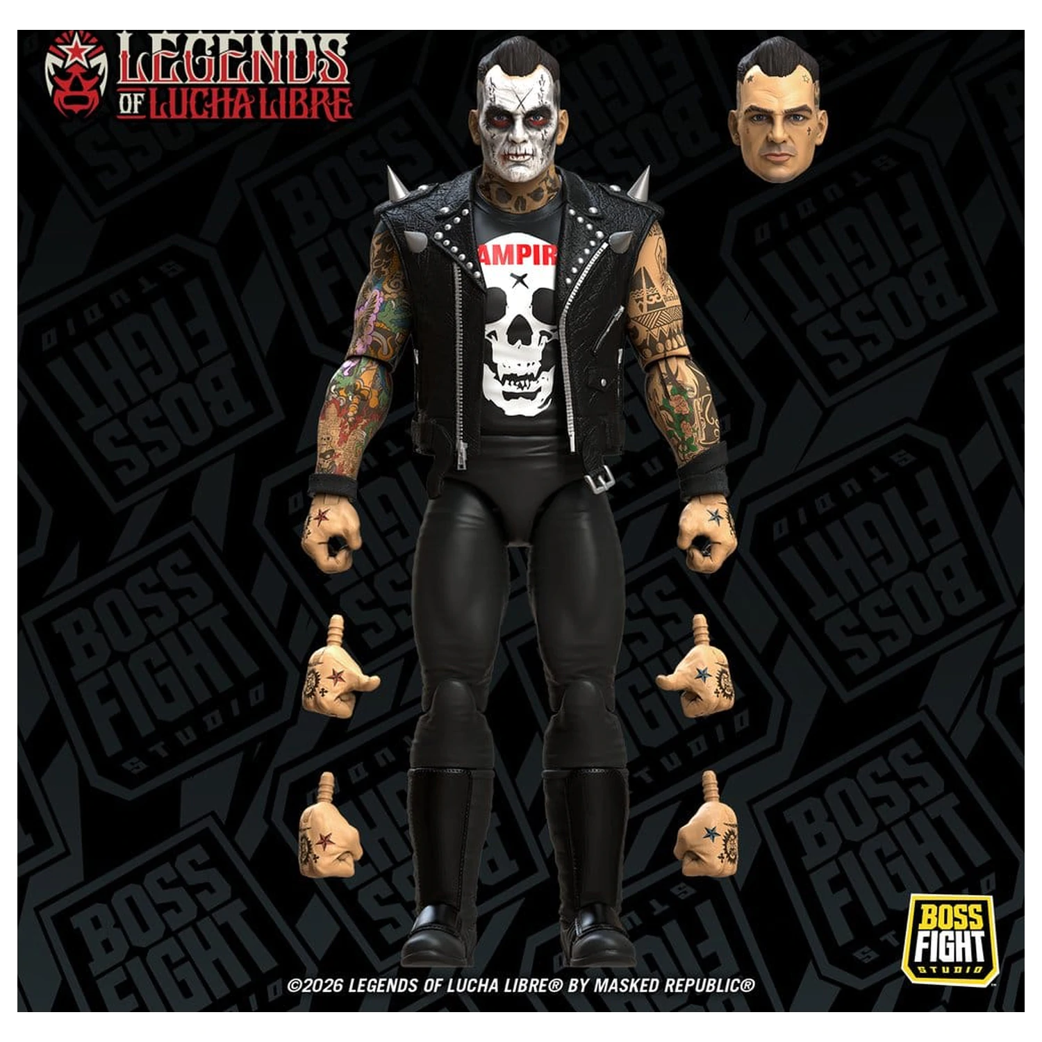 Legends of Lucha Libre Fanaticos Actionfigur Vampiro Coffin Box Resurrected 15 Zentimeter Produktfoto