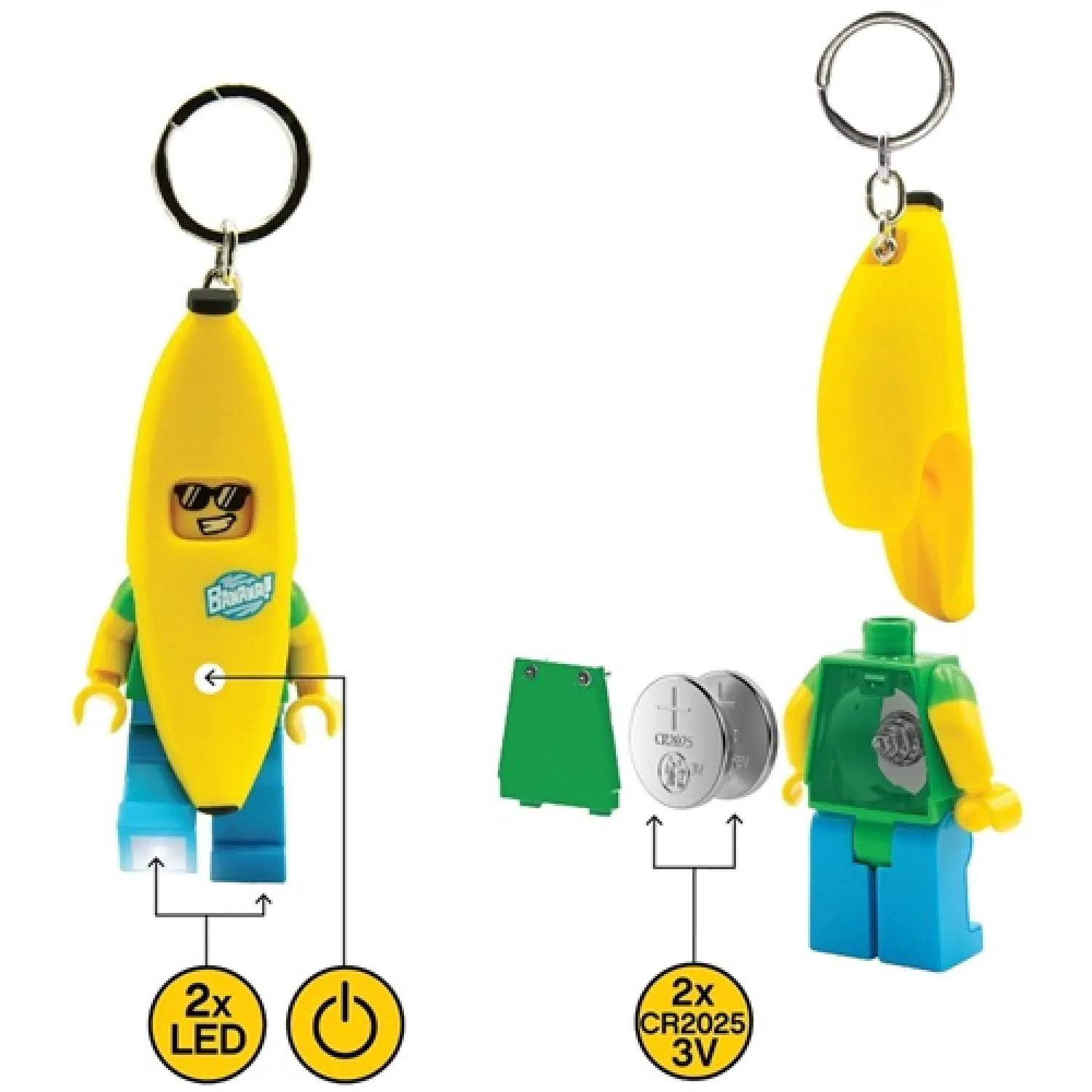 LEGO Classic Schlüsselanhänger mit Leuchtfunktion Banana 8 cm Produktfoto