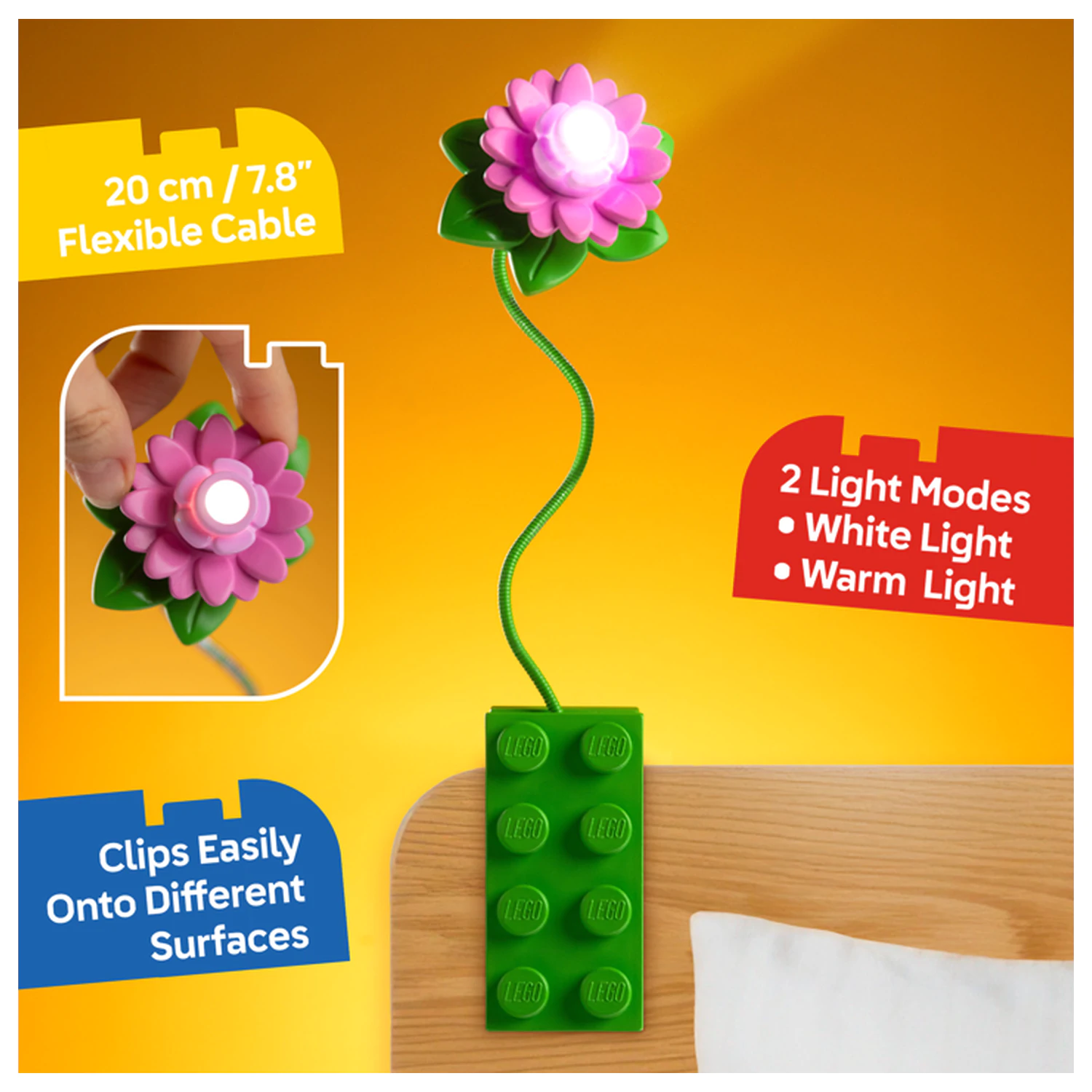 LEGO Blumen Buch Licht 20cm Produktfoto