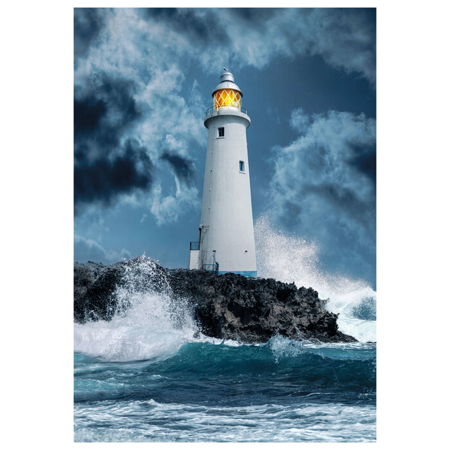 Lighthouse in the Storm Puzzle 1000 Teile Produktfoto