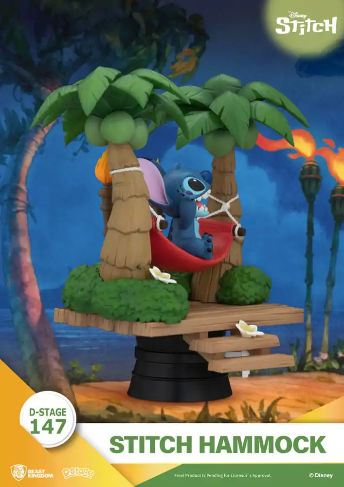 Lilo &amp; Stitch D-Stage PVC Diorama Stitch Hammock 13 cm Produktfoto
