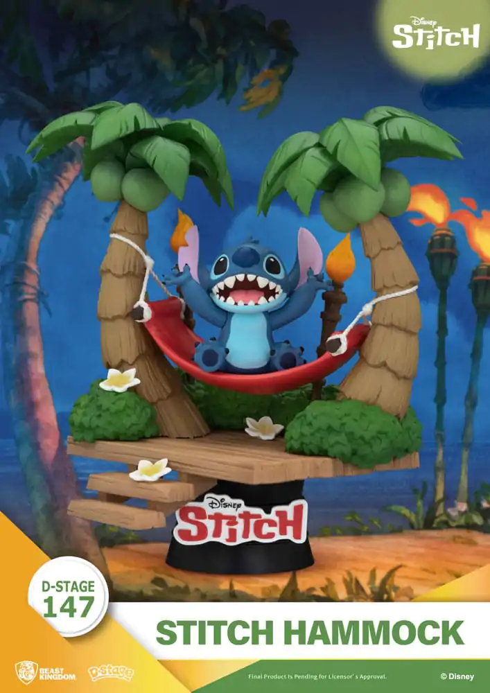 Lilo &amp; Stitch D-Stage PVC Diorama Stitch Hammock 13 cm Produktfoto