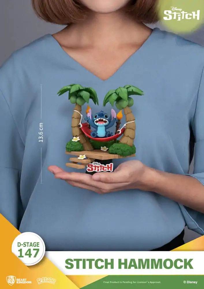 Lilo &amp; Stitch D-Stage PVC Diorama Stitch Hammock 13 cm Produktfoto