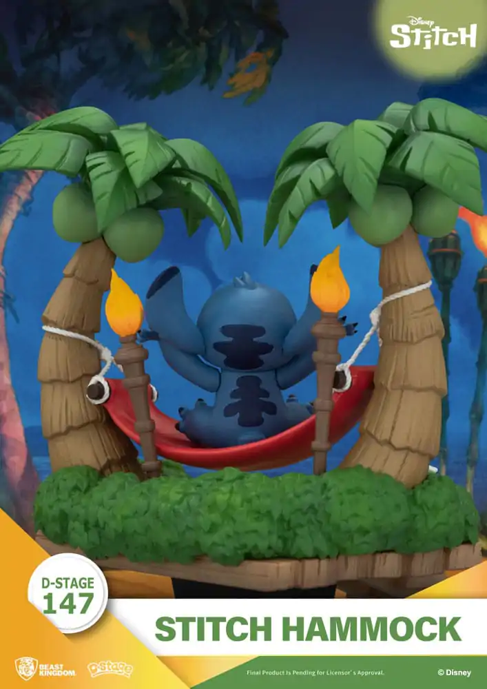 Lilo &amp; Stitch D-Stage PVC Diorama Stitch Hammock 13 cm Produktfoto