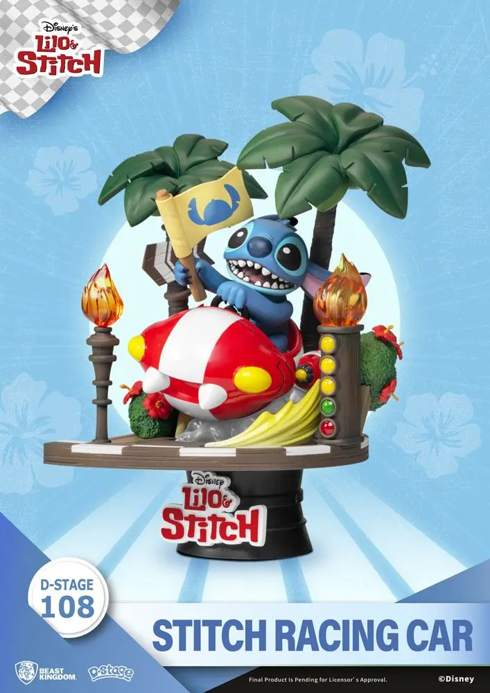 Lilo & Stitch D-Stage PVC Diorama Stitch Racing Car Closed Box Version 15 cm Produktfoto