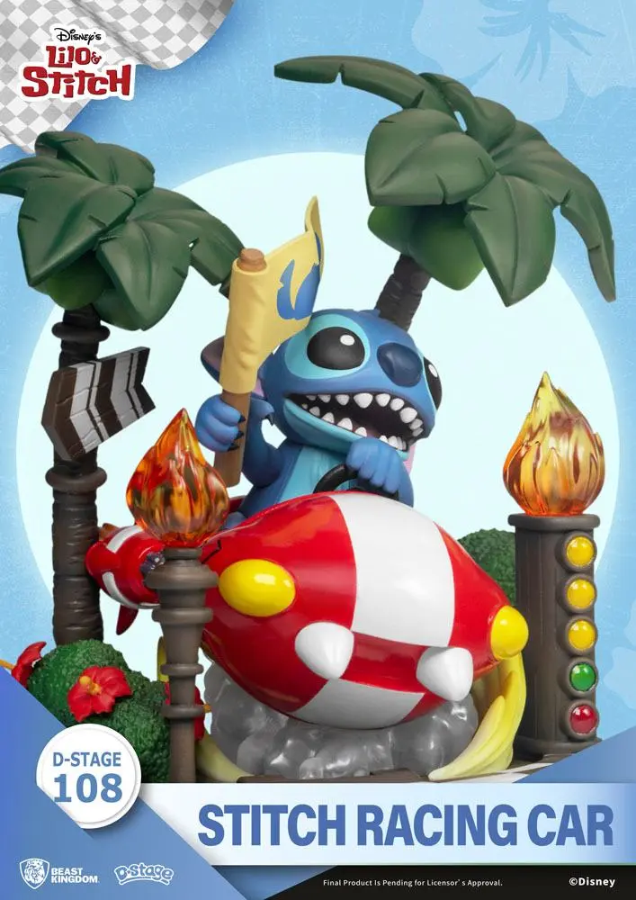 Lilo & Stitch D-Stage PVC Diorama Stitch Racing Car Closed Box Version 15 cm Produktfoto