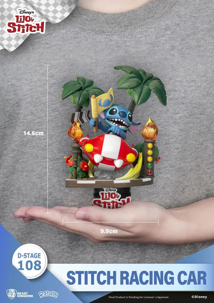 Lilo & Stitch D-Stage PVC Diorama Stitch Racing Car 15 cm Produktfoto