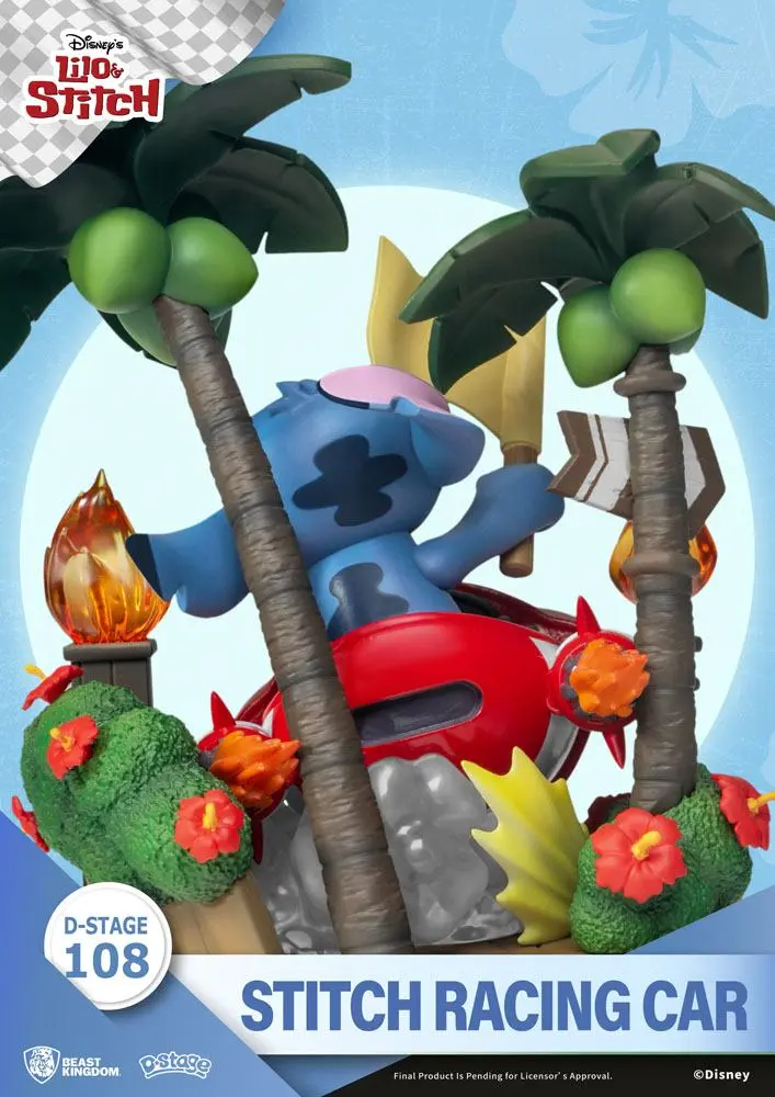 Lilo & Stitch D-Stage PVC Diorama Stitch Racing Car 15 cm Produktfoto
