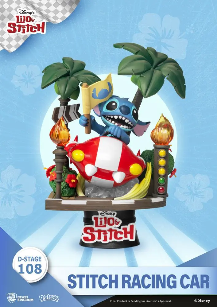 Lilo & Stitch D-Stage PVC Diorama Stitch Racing Car 15 cm Produktfoto